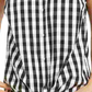 Charter Club Women's Shirt Gingham Button Front Tie Hem Black Size 8
