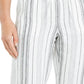 Charter Club Women's Striped Capri Pants Blue Size Large