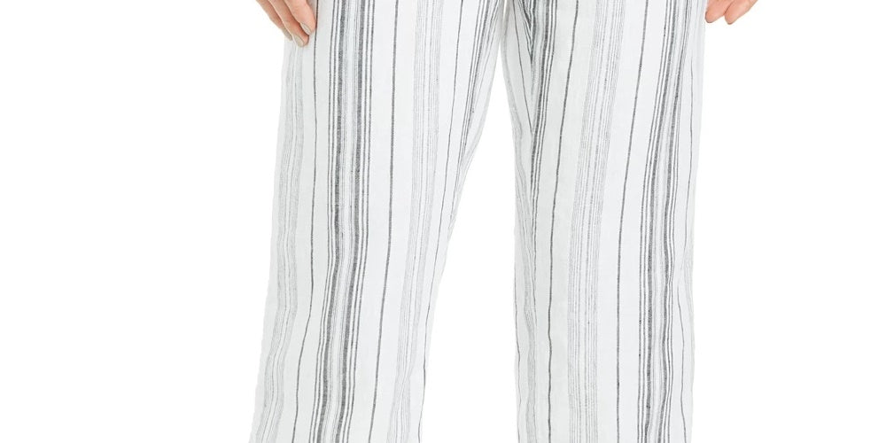 Charter Club Women's Striped Capri Pants Blue Size Large