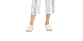 Charter Club Women's Striped Capri Pants White Size Large
