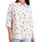 Charter Club Women's Linen Nautical Print Blouse White Size Medium