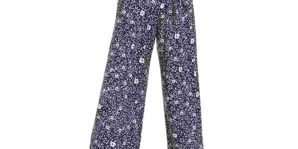 Charter Club Women's Printed Belted Jumpsuit Blue Size 10