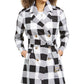 Charter Club Women's Checkered Trench Coat Black Size Large
