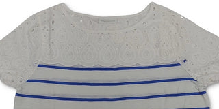 Charter Club Women's Striped T-Shirt Blue Size Large