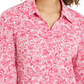Charter Club Women's Printed Button Front Top Pink Size X-Large