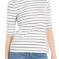 Charter Club Women's Striped Mock Neck Top White Size X-Large