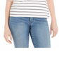 Charter Club Women's Striped Mock Neck Top White Size X-Large