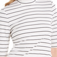 Charter Club Women's Striped Mock Neck Top White Size X-Small