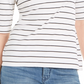 Charter Club Women's Striped Mock Neck Top White Size X-Small