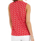 Charter Club Women's Printed Drawstring-Neck Top Red Size Large