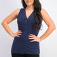Charter Club Women's Tie-Front Sleeveless Top Turq/Aqua Size Large