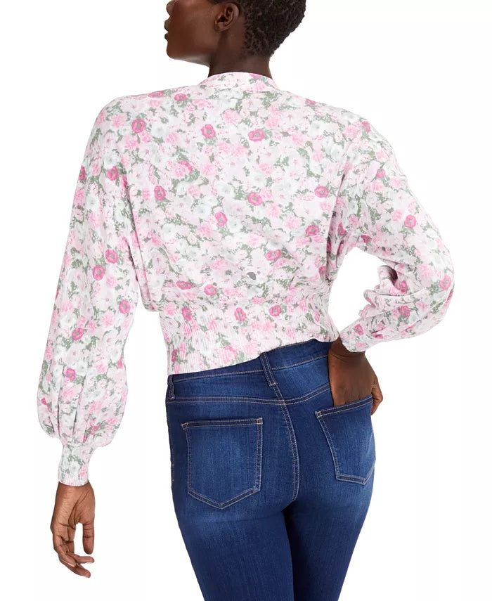 INC International Concepts Women's Printed Cardigan Sweater Pink Size Extra Small