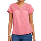 Style & Co Women's Split-Neck Top Bright Pink Size X-Small