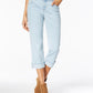 Style & Co Women's Curvy Cuffed Capri Jeans  Dark Blue Size 4