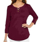 Karen Scott Women's Cotton Lace Up T-Shirt Red Size Small
