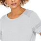 Style & Co Women's Lace-Inset Top Gray Size Medium