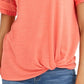 Style & Co Women's Lace Inset Top Orange Size Small