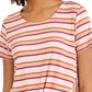 Style & Co Women's Striped Twist Front Top Red Size X-Large