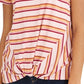 Style & Co Women's Striped Twist Front Top Red Size X-Large