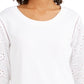 Style & Co Women's Eyelet-Sleeve Cotton Top White Size Medium