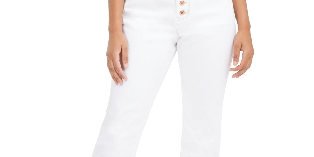 INC International Concepts Women's Curvy Double-Hem Ankle Jeans White Size 6