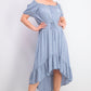 Style & Co Women's High-Low Peasant Dress Blue Size Medium