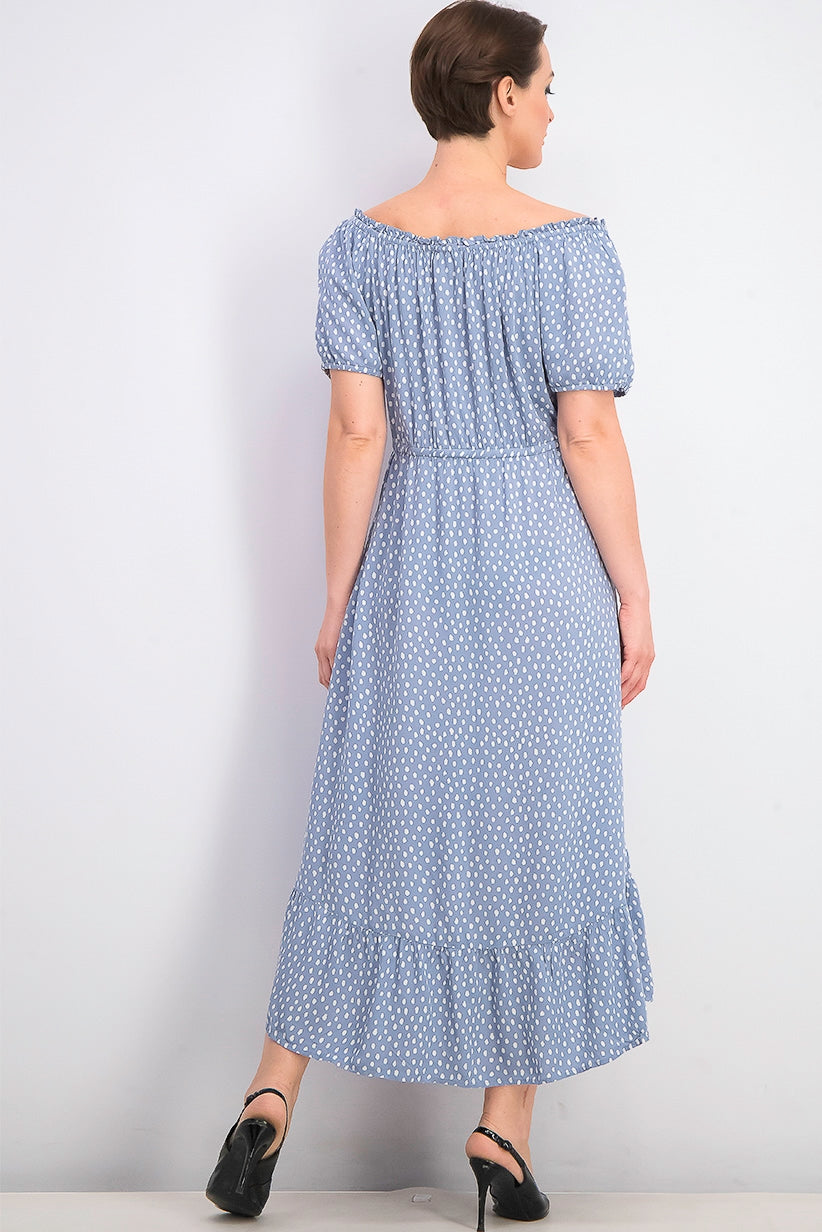 Style & Co Women's High-Low Peasant Dress Blue Size Medium