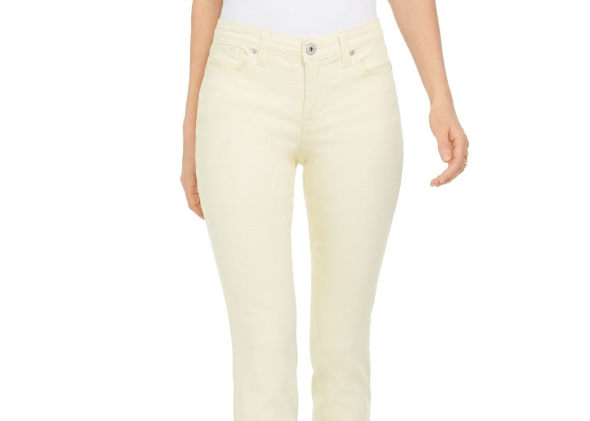 Style & Co Women's Light Wash Skinny Ankle Jeans Dark Yellow Size 12