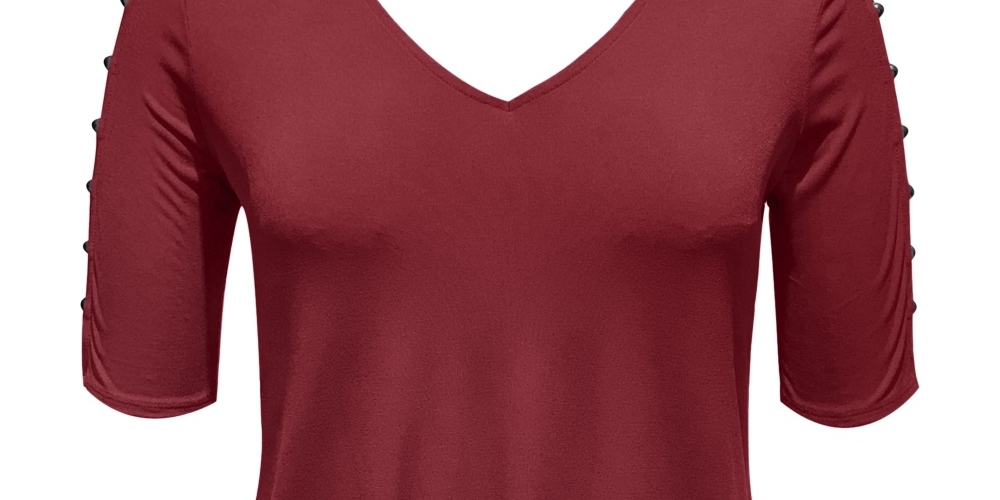 JM Collection Women's Tie-Front Top Red Size Large