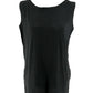JM Collection Women's Textured Button Tank Top Black Size Large