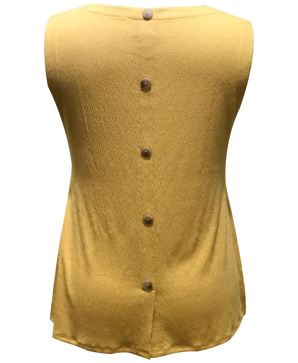 JM Collection Women's Textured Button Tank Top Gold Size Large