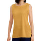 JM Collection Women's Textured Button Tank Top Gold Size Large