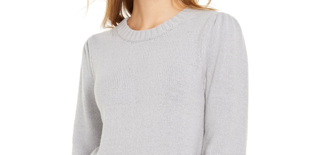 Style & Co Women's Puffy Sleeve Sweater Gray Size XX-Large