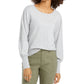Style & Co Women's Pull-Sleeve Blouson Sweater Silver Size X-Large