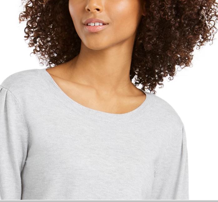 Style & Co Women's Pull Sleeve Blouson Sweater White Size XX-Large