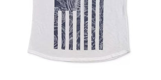Style & Co Women's Tropical Flag Graphic T-Shirt Navy Size Large