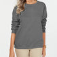 Karen Scott Women's Fleece Sweatshirt Charcoal Size Small