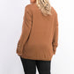 JM Collection Women's Button-Cuff V-Neck Pullover Sweater Brown Size X-Large