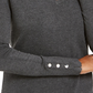 JM Collection Women's Button-Cuff V-Neck Pullover Sweater Gray Size Large