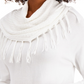 Style & Co Women's Fringe Cowl Neck Sweater White Size Small
