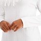 Style & Co Women's Fringe Cowl Neck Sweater White Size Small