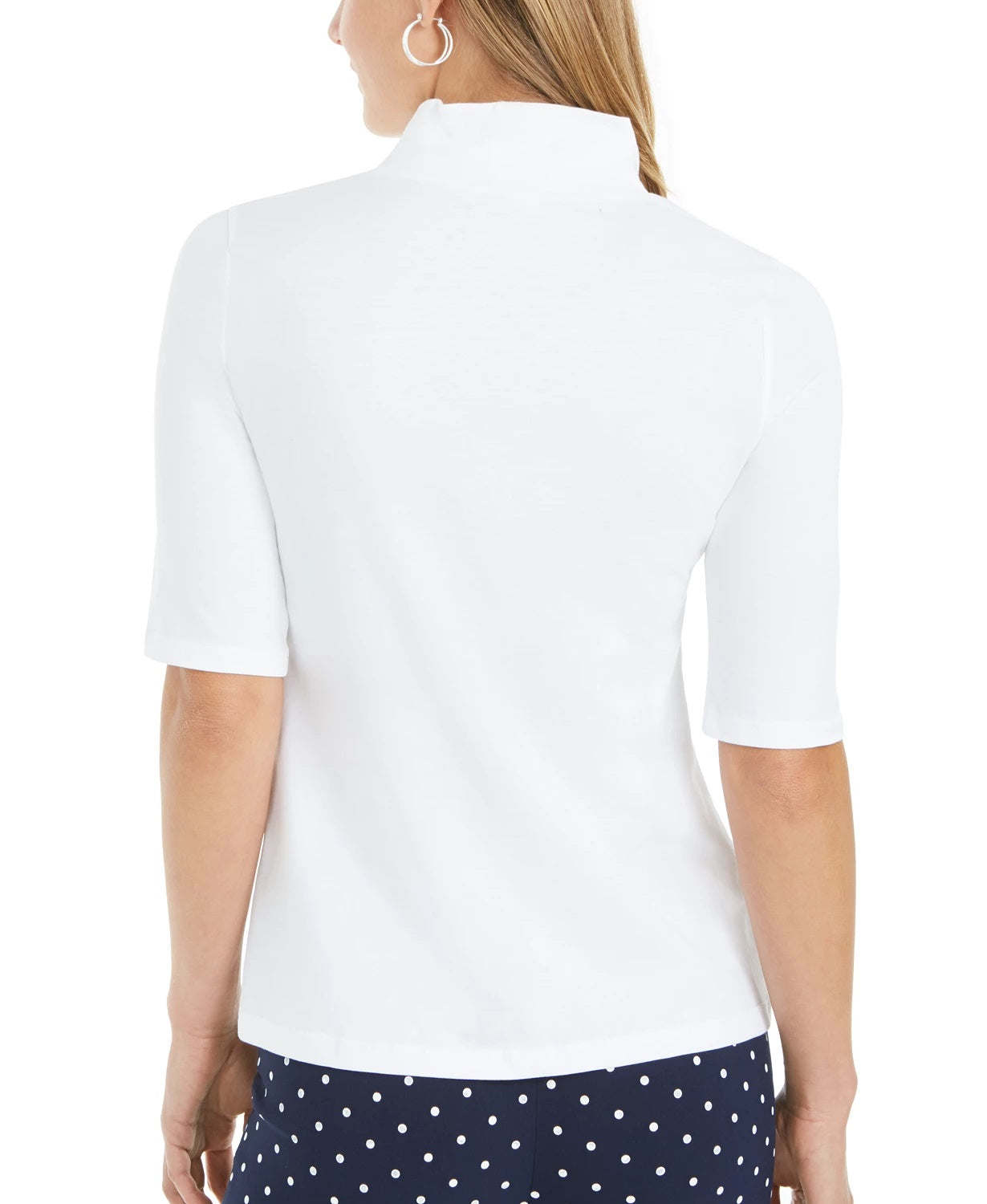 Charter Club Women's Supima Cotton Mock-Neck Top White Size XX-Large
