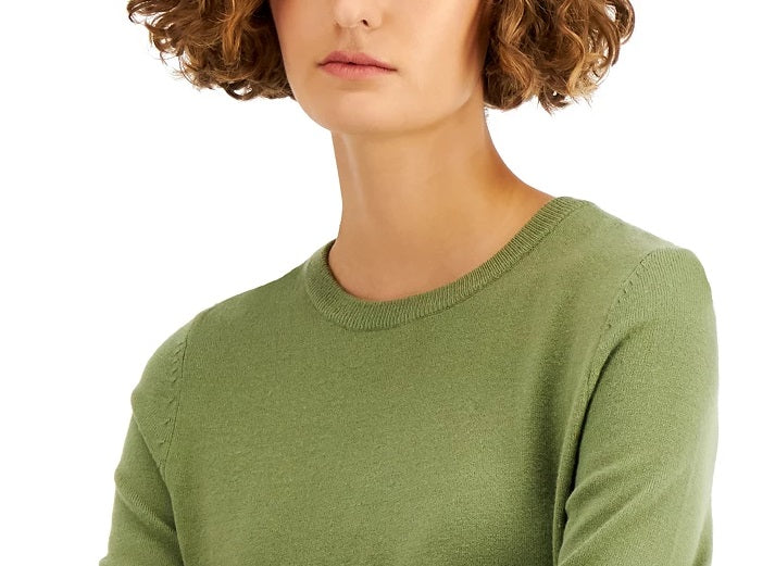 Style & Co Women's Crewneck Sweater Green Size X-Large