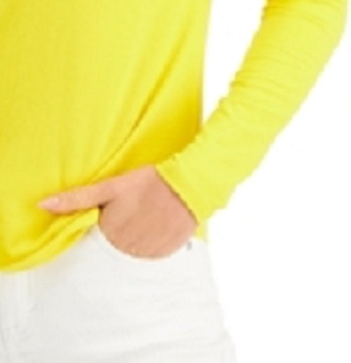 Style & Co Women's Long-Sleeve Top Yellow Size Large