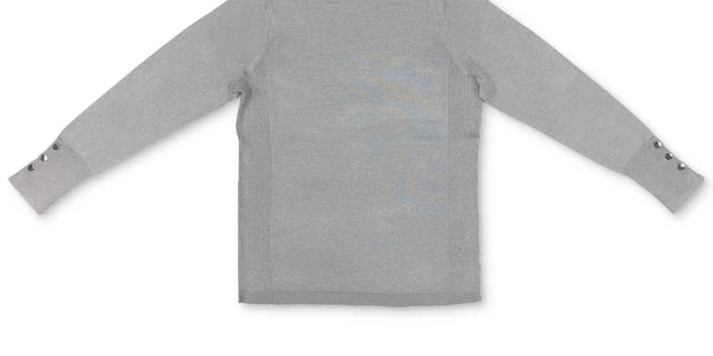 JM Collection Women's Metallic Turtleneck Sweater  Silver Size Large