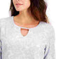 JM Collection Women's Textured Hardware Top Gray Size Small