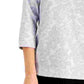 JM Collection Women's Textured Hardware Top Gray Size Small
