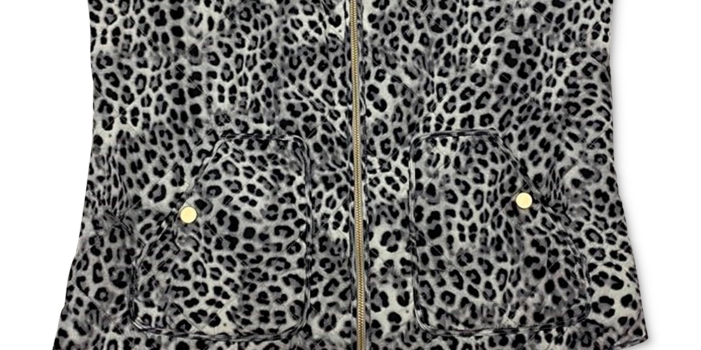 Charter Club Women's Quilted Animal Print Vest White Size Small