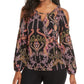 Thalia Sodi Women's Printed Cold-Shoulder Top Black Size Small
