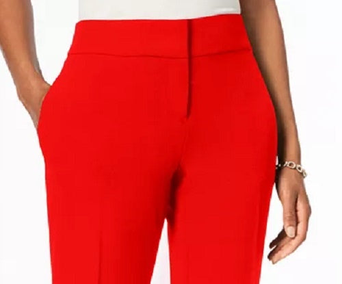 Kasper Women's Slim Straight-Leg Modern Trousers Red Size 10